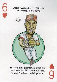 2014 Hero Decks St Louis Cardinals Baseball Heroes Playing Cards #6♥ Ozzie Smith Front