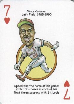 2014 Hero Decks St Louis Cardinals Baseball Heroes Playing Cards #7♥ Vince Coleman Front