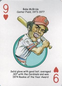 2014 Hero Decks St Louis Cardinals Baseball Heroes Playing Cards #9♥ Bake McBride Front