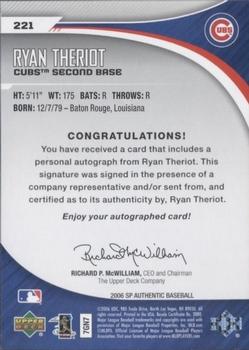 2006 SP Authentic #221 Ryan Theriot Back