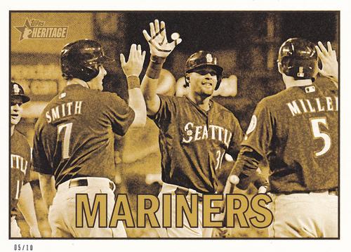 2016 Topps Heritage 5x7 - Gold 5x7 #354 Seattle Mariners Front