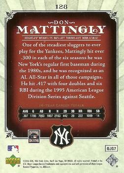 2006 SP Legendary Cuts #128 Don Mattingly Back