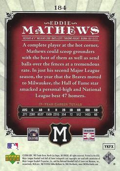 2006 SP Legendary Cuts #184 Eddie Mathews Back
