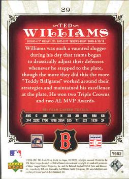 2006 SP Legendary Cuts #29 Ted Williams Back