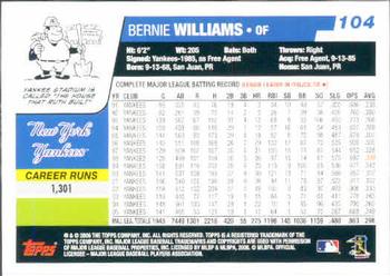 2006 Topps #104 Bernie Williams Back