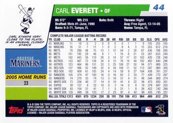 2006 Topps #44 Carl Everett Back
