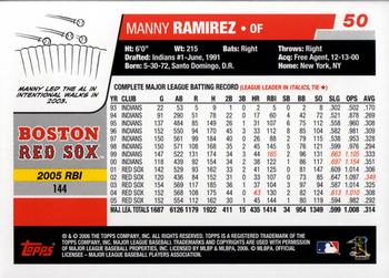 2006 Topps #50 Manny Ramirez Back