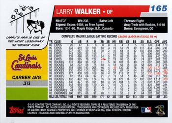 2006 Topps #165 Larry Walker Back