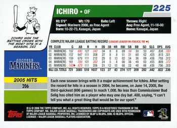 2006 Topps #225 Ichiro Back