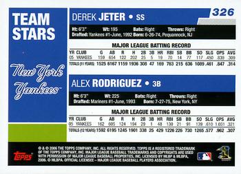 2006 Topps #326 Derek Jeter / Alex Rodriguez Back