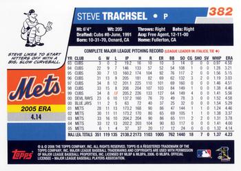 2006 Topps #382 Steve Trachsel Back