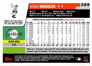 2006 Topps #389 Brian Moehler Back