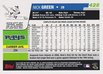 2006 Topps #428 Nick Green Back