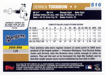 2006 Topps #516 Derrick Turnbow Back