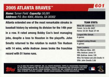 2006 Topps #601 Atlanta Braves Back
