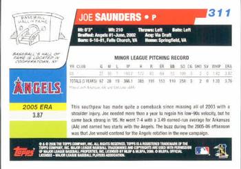 2006 Topps #311 Joe Saunders Back