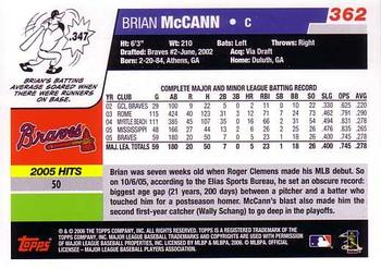2006 Topps #362 Brian McCann Back
