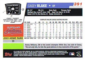 2006 Topps #391 Casey Blake Back