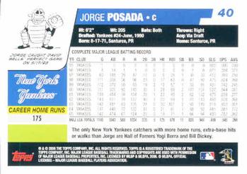 2006 Topps #40 Jorge Posada Back