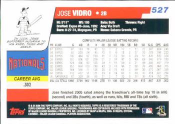 2006 Topps #527 Jose Vidro Back