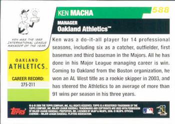 2006 Topps #588 Ken Macha Back