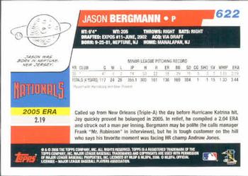 2006 Topps #622 Jason Bergmann Back