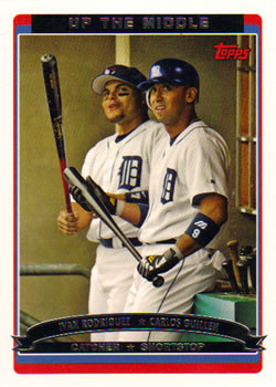 2006 Topps #658 Up the Middle (Ivan Rodriguez / Carlos Guillen) Front