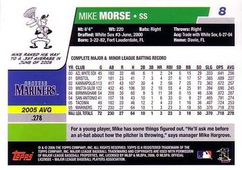 2006 Topps #8 Mike Morse Back