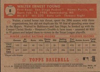 2006 Topps '52 Rookies #8 Walter Young Back