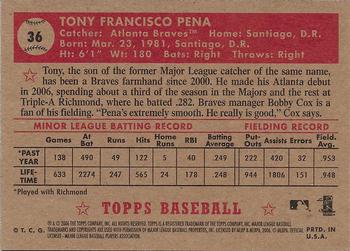 2006 Topps '52 Rookies #36 Tony Pena Back
