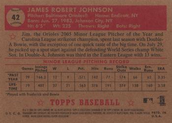 2006 Topps '52 Rookies #42 Jim Johnson Back
