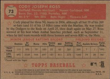2006 Topps '52 Rookies #73 Cody Ross Back