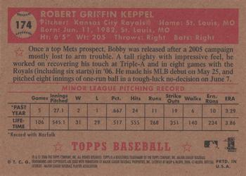 2006 Topps '52 Rookies #174 Bobby Keppel Back