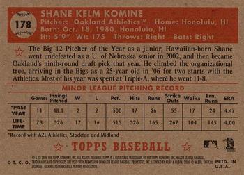 2006 Topps '52 Rookies #178 Shane Komine Back