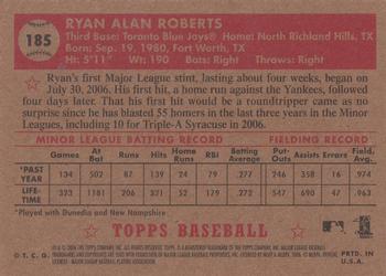2006 Topps '52 Rookies #185 Ryan Roberts Back