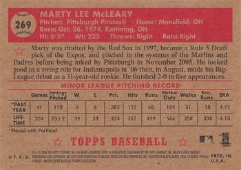 2006 Topps '52 Rookies #269 Marty McLeary Back