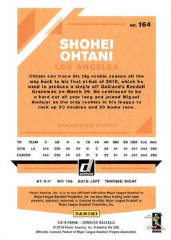 2019 Donruss #164 Shohei Ohtani Back