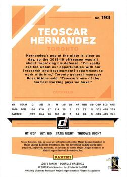2019 Donruss #193 Teoscar Hernandez Back