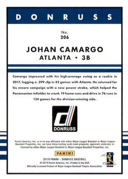 2019 Donruss #206 Johan Camargo Back