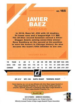 2019 Donruss #165 Javier Baez Back