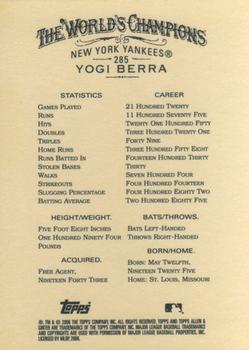 2006 Topps Allen & Ginter #285 Yogi Berra Back