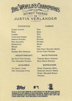 2006 Topps Allen & Ginter #74 Justin Verlander Back