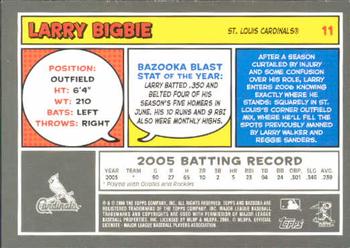 2006 Bazooka #11 Larry Bigbie Back