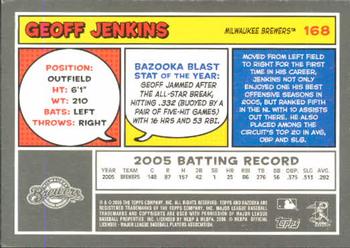 2006 Bazooka #168 Geoff Jenkins Back