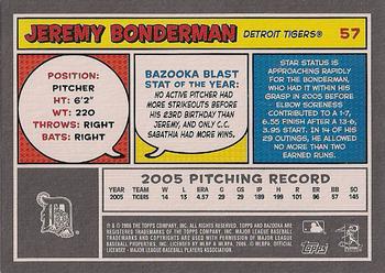 2006 Bazooka #57 Jeremy Bonderman Back