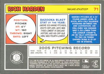 2006 Bazooka #71 Rich Harden Back