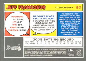 2006 Bazooka #80 Jeff Francoeur Back