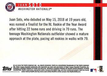2018 Topps On-Demand Rookie Year in Review #1 Juan Soto Back