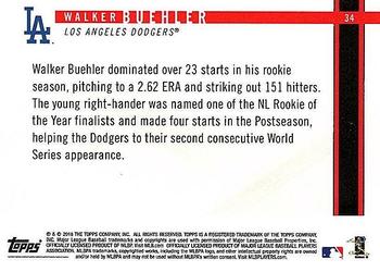 2018 Topps On-Demand Rookie Year in Review #34 Walker Buehler Back