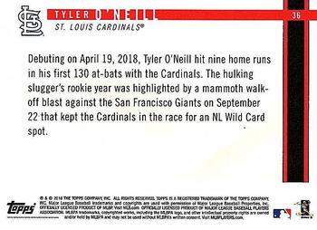 2018 Topps On-Demand Rookie Year in Review #36 Tyler O'Neill Back